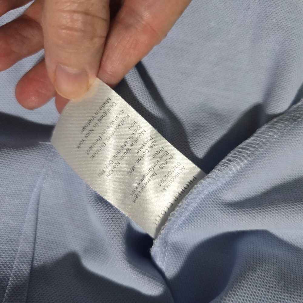 Proper Cloth Dress Shirt Mens 15.5 34.7 Light Blue Japanese Performance Knit - Picture 4 of 7